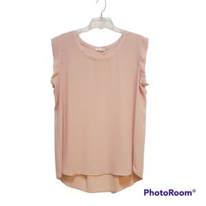 Pleione Pale Pink Blush Short Sleve Blouse XL